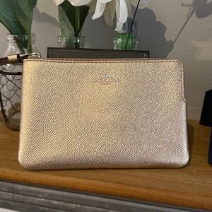 Coach Metallic Gold Textured Clutch